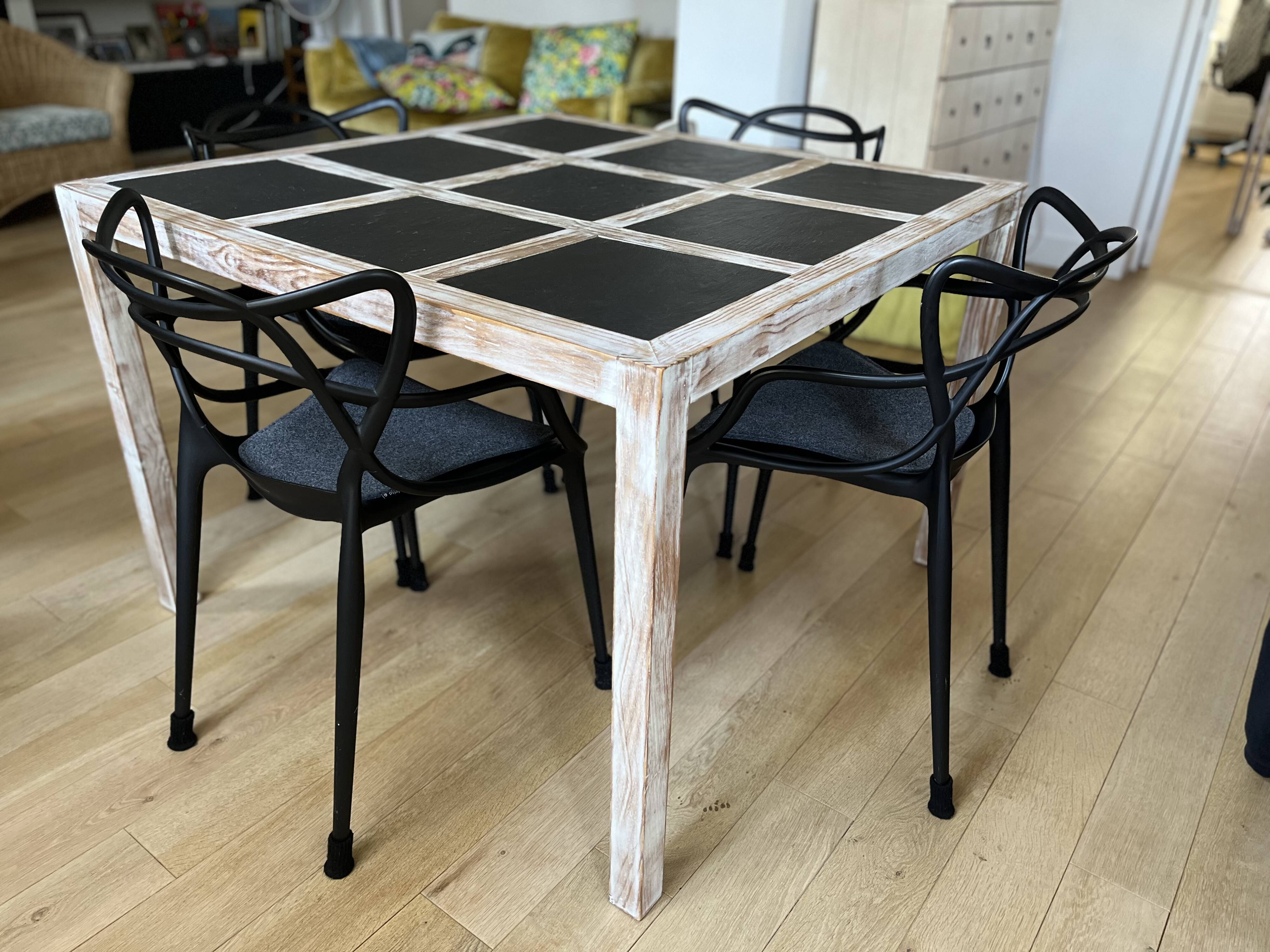 Slate and wood table