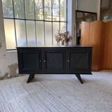 Brutalist black sideboard from the 60s