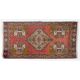 Vintage Accent Rug. Wool Turkish Seat Cover. Rustic Kitchen Rug. Handmade Door Mat. Bath Mat