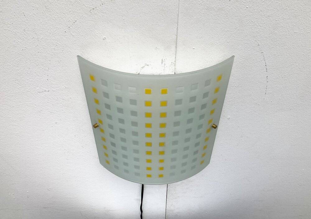 Vintage postmodern glass wall lamps from DIY Light, 1980s, set of 2.