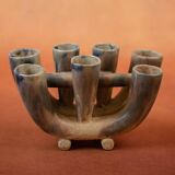 Art Nouveau flower pot in flamed stoneware by Charles Greber