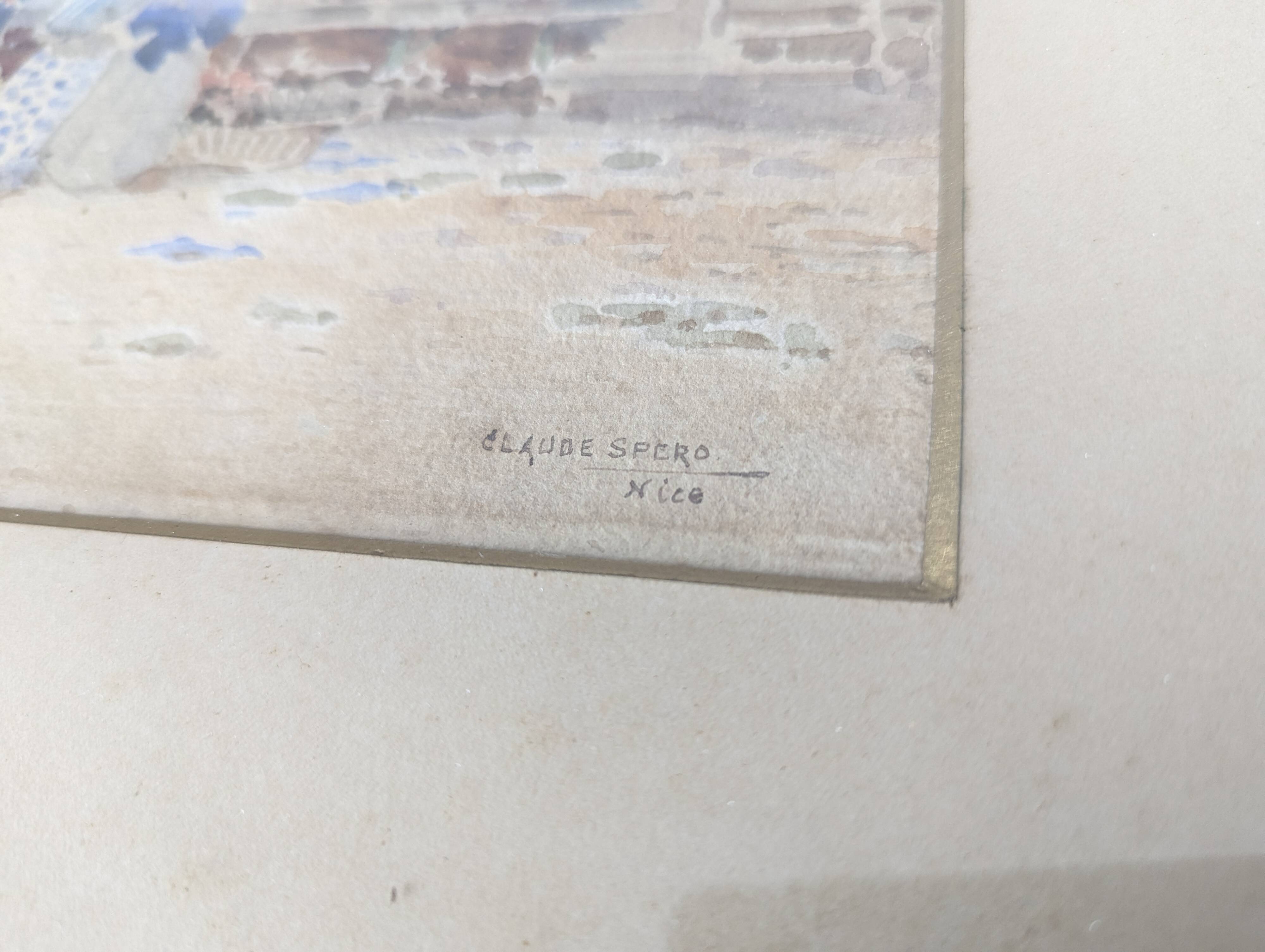 Watercolor of the Nice Market by Claude Spero, 1890s