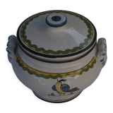 Bonbonnière diameter 15 cm glassware of BIOT pattern "classic bird"