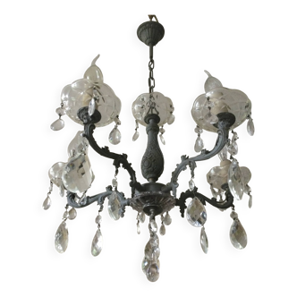Antique chandelier with pendants