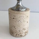 Travertine and chrome lamp. Philippe Barbie