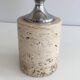 Travertine and chrome lamp. Philippe Barbie