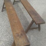 Oak benches (pair)