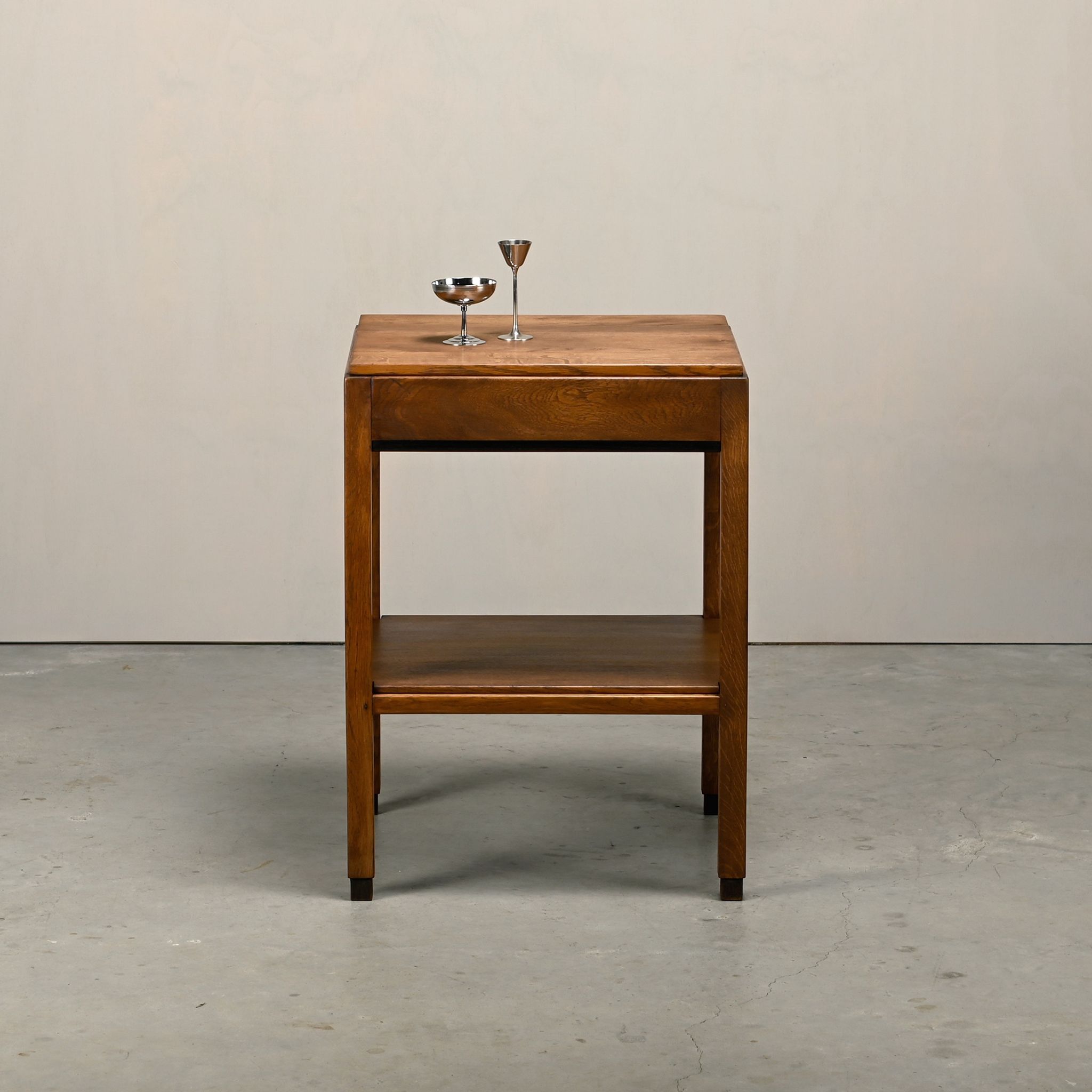 Dutch Modernist Art Deco Amsterdam School side table or bedside table Oak