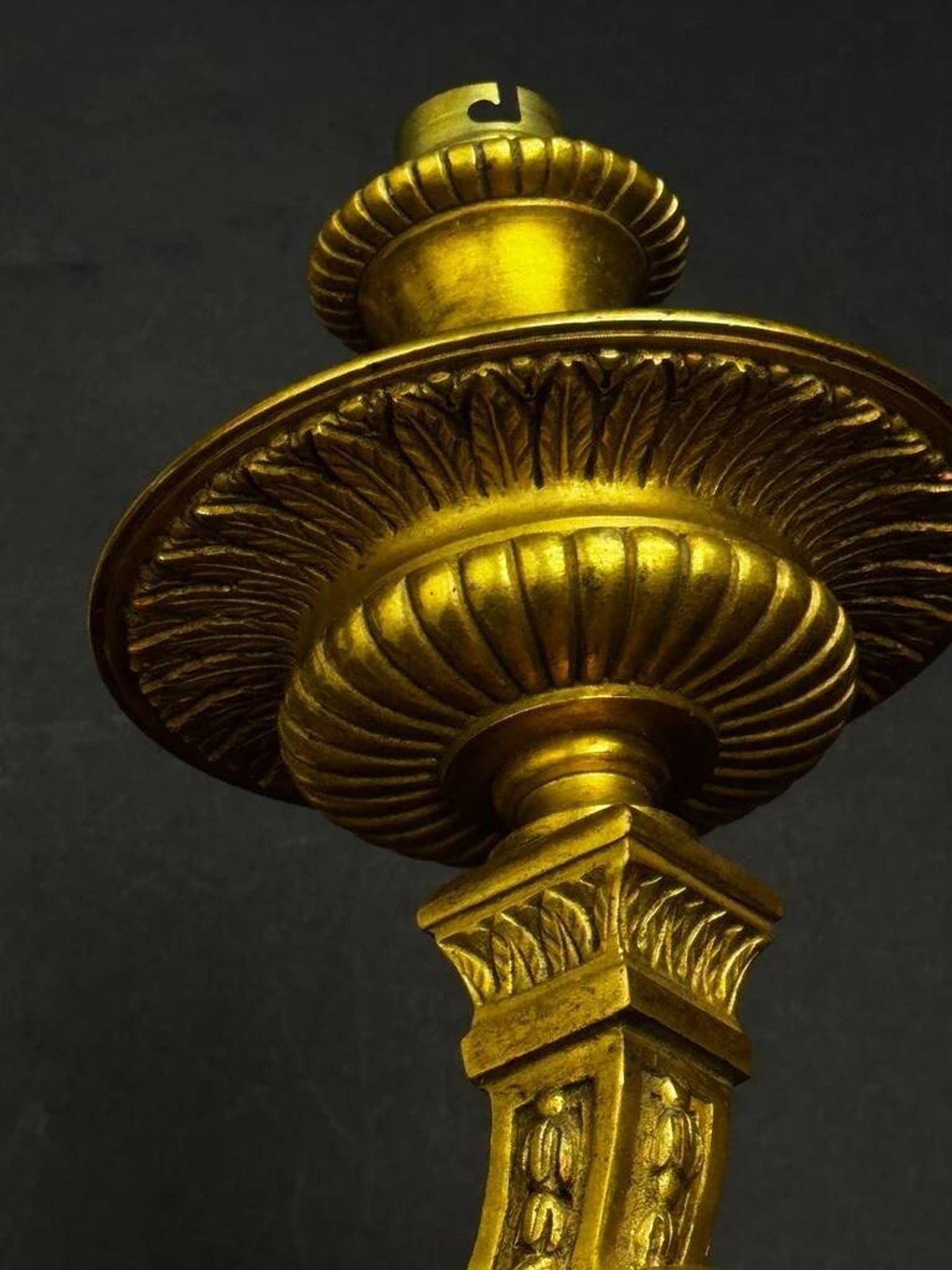 A pair of important gilt bronze wall sconces, Louis XVI style, 19th century.