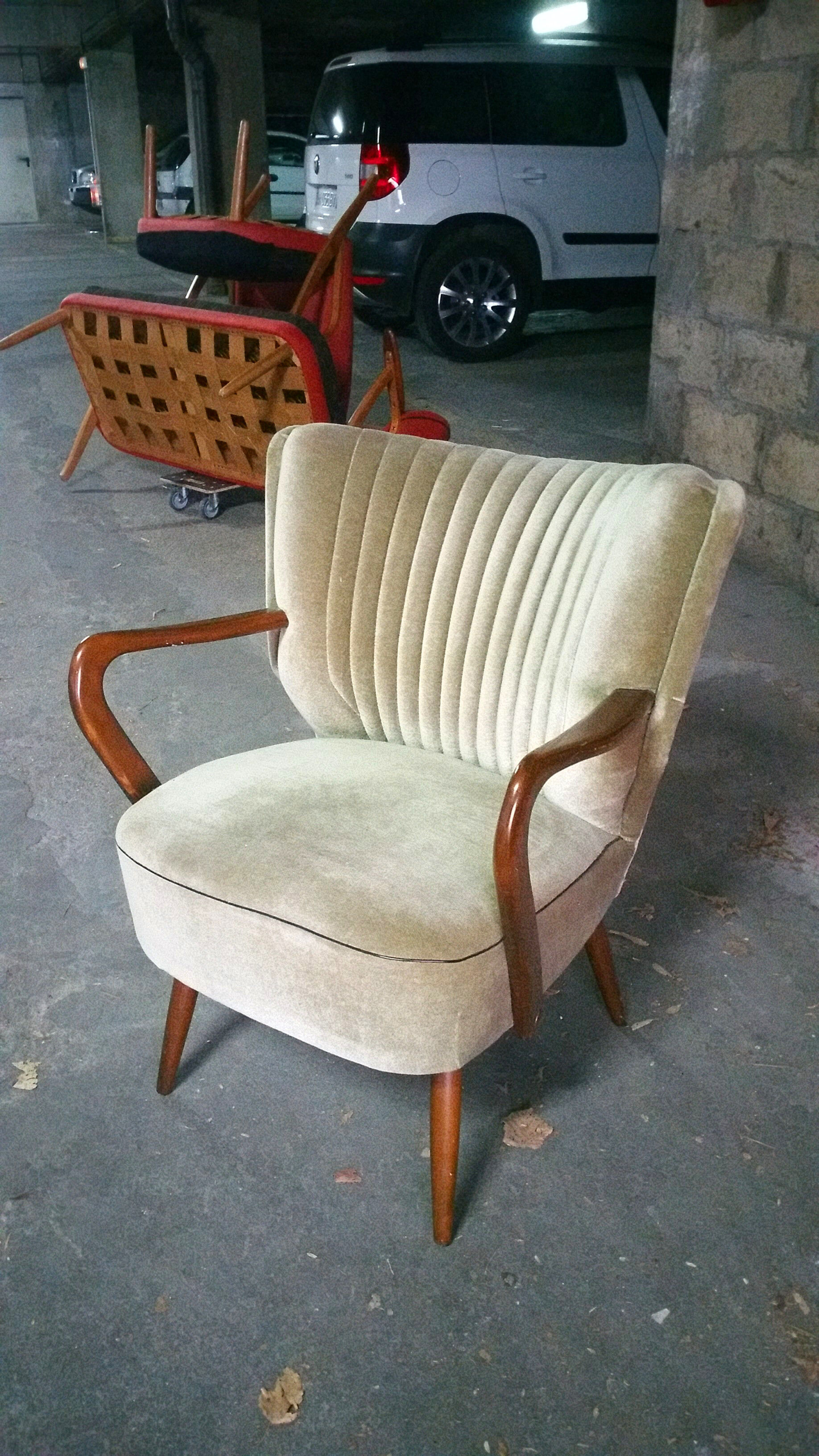 Chair vintage green 50-60 years