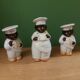 Vintage salt shaker, pepper and mustard set