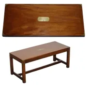 Vintage Reh Kennedy Military Campaign Coffee Table with Brass Fittings from Harrods
