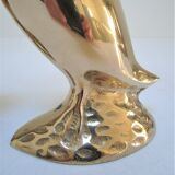 Pair of stylized birds in solid brass