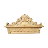 Old pediment in raw walnut in the style of pickled Henry II