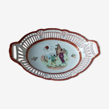 Porcelain basket openwork of baviere panetiere decor asian