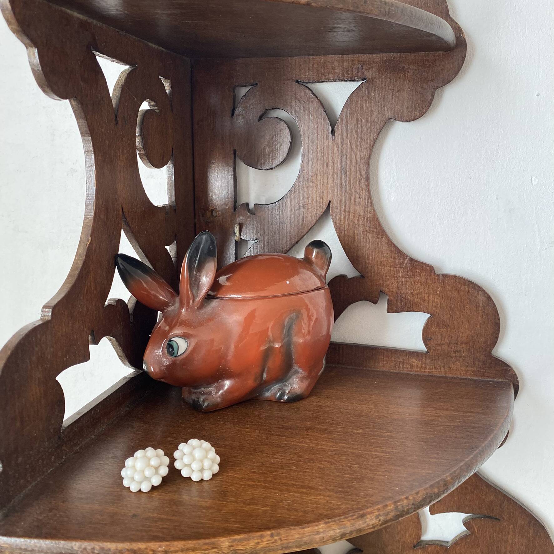 Porcelain rabbit, zoomorphic box from the 60s-70s.