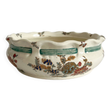 Polychrome ironstone sponge holder bowl Sarreguemines