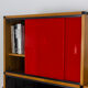 Oak and metal bookcase  design ARP (Motte Guariche Mortier), edition Minvielle 1960