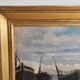 Oil on Panel - Marine Boats on Beach signed (to be identified)