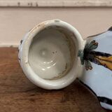 Wall-mounted holy water font in polychrome earthenware from the Nevers factory, 18th century