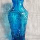Italian vase in engraved blue glass