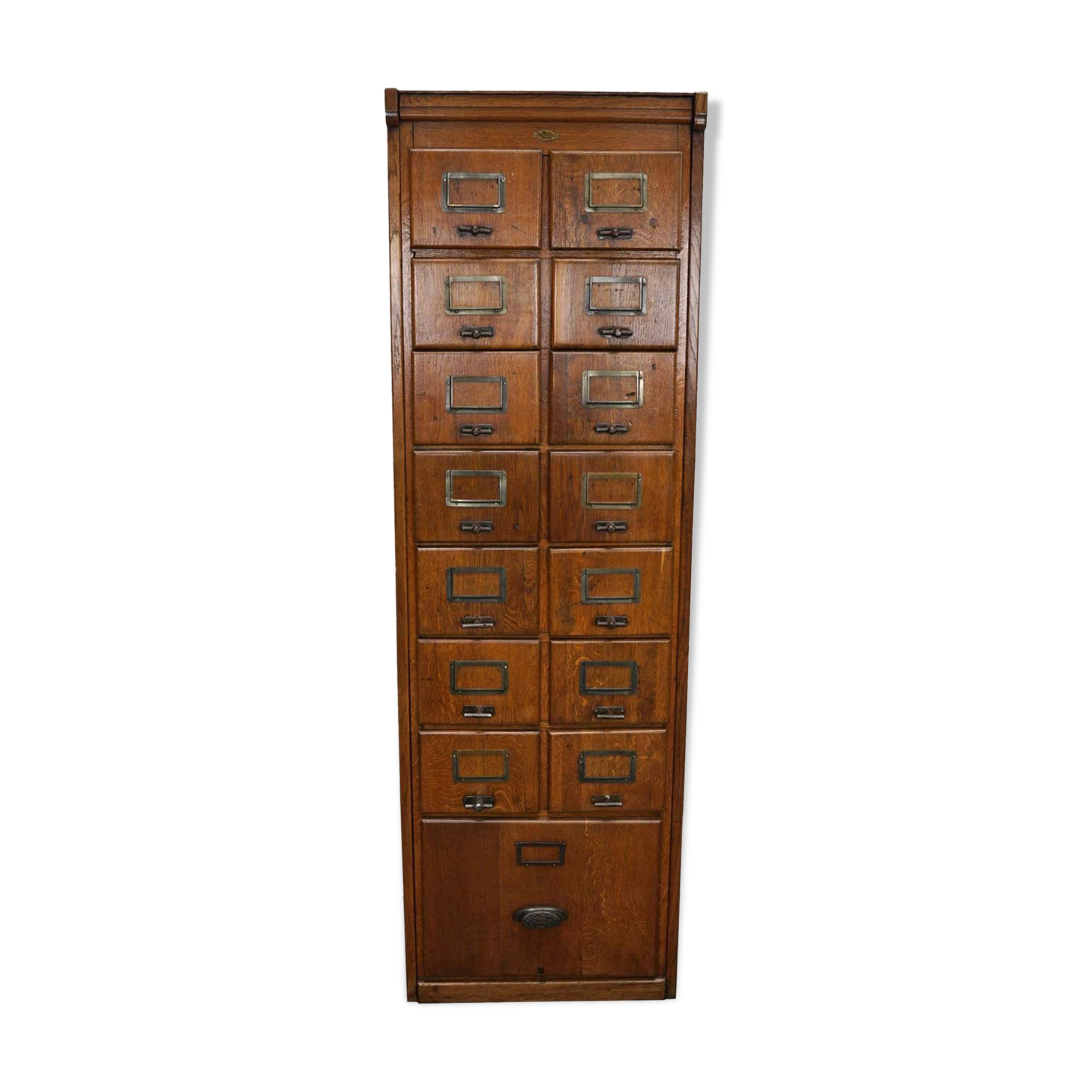 German oak drawer bank filing cabinet circa 1950