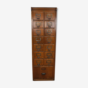 German oak drawer bank filing cabinet circa 1950