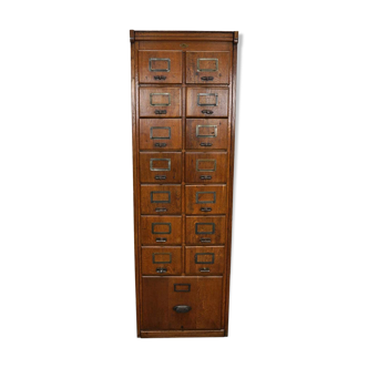 Armoire de classement banque de tiroirs en chêne allemand vers 1950