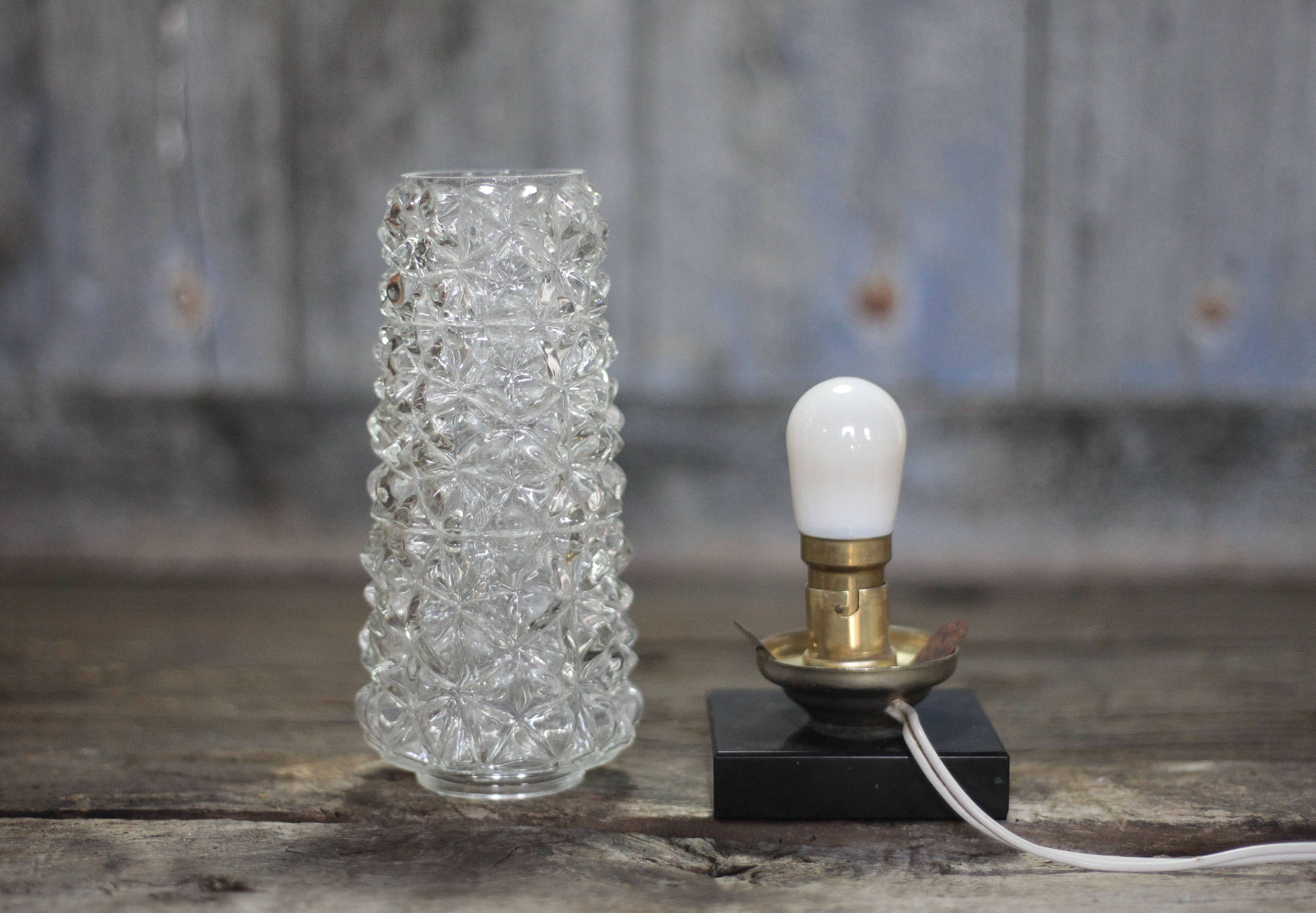 Vintage table lamp, bedside lamp with glass globe, accent lamp, decor.