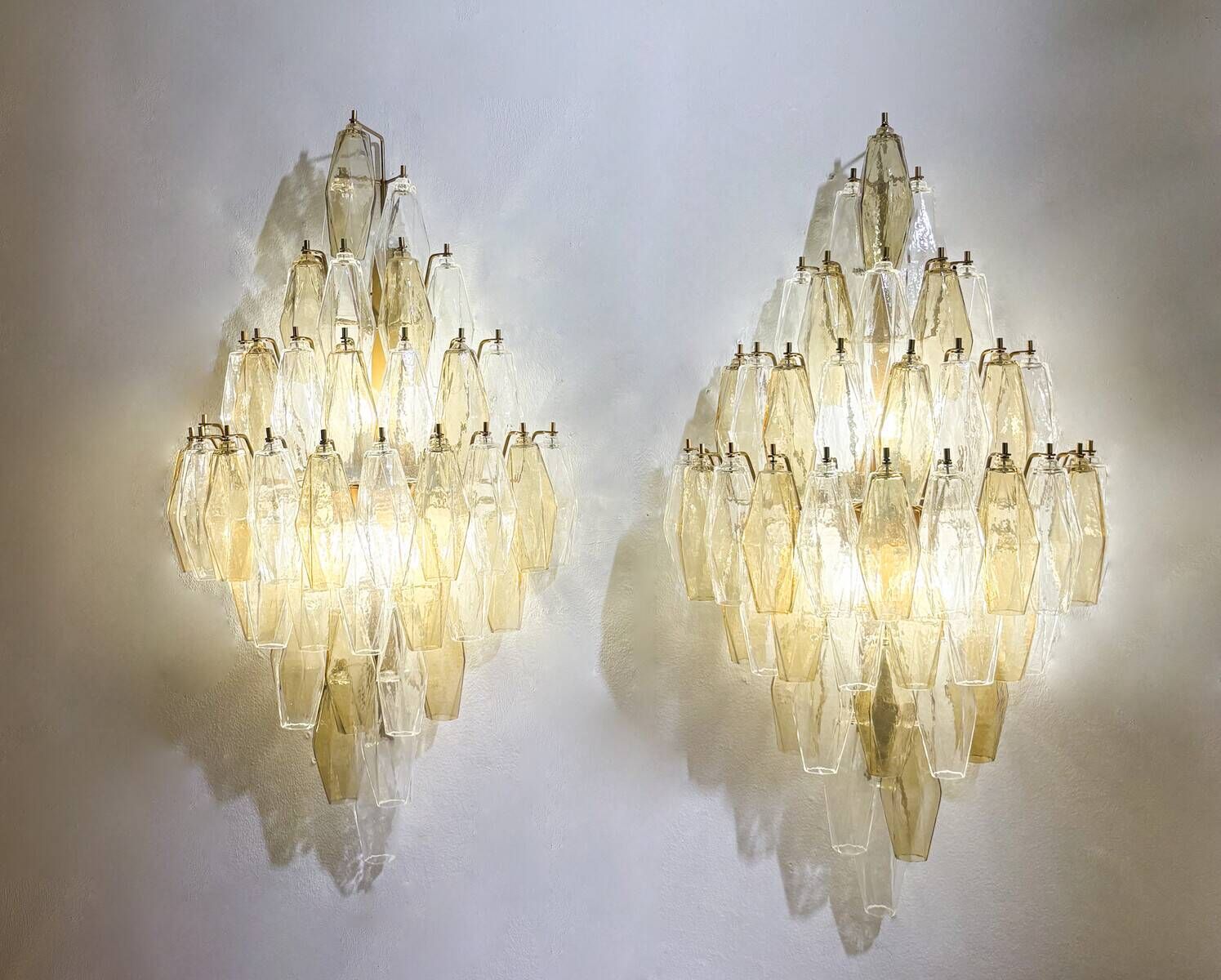 Pair of Murano Glass "Poliedri" Wall Sconces by Carlo Scarpa for Venini, 19