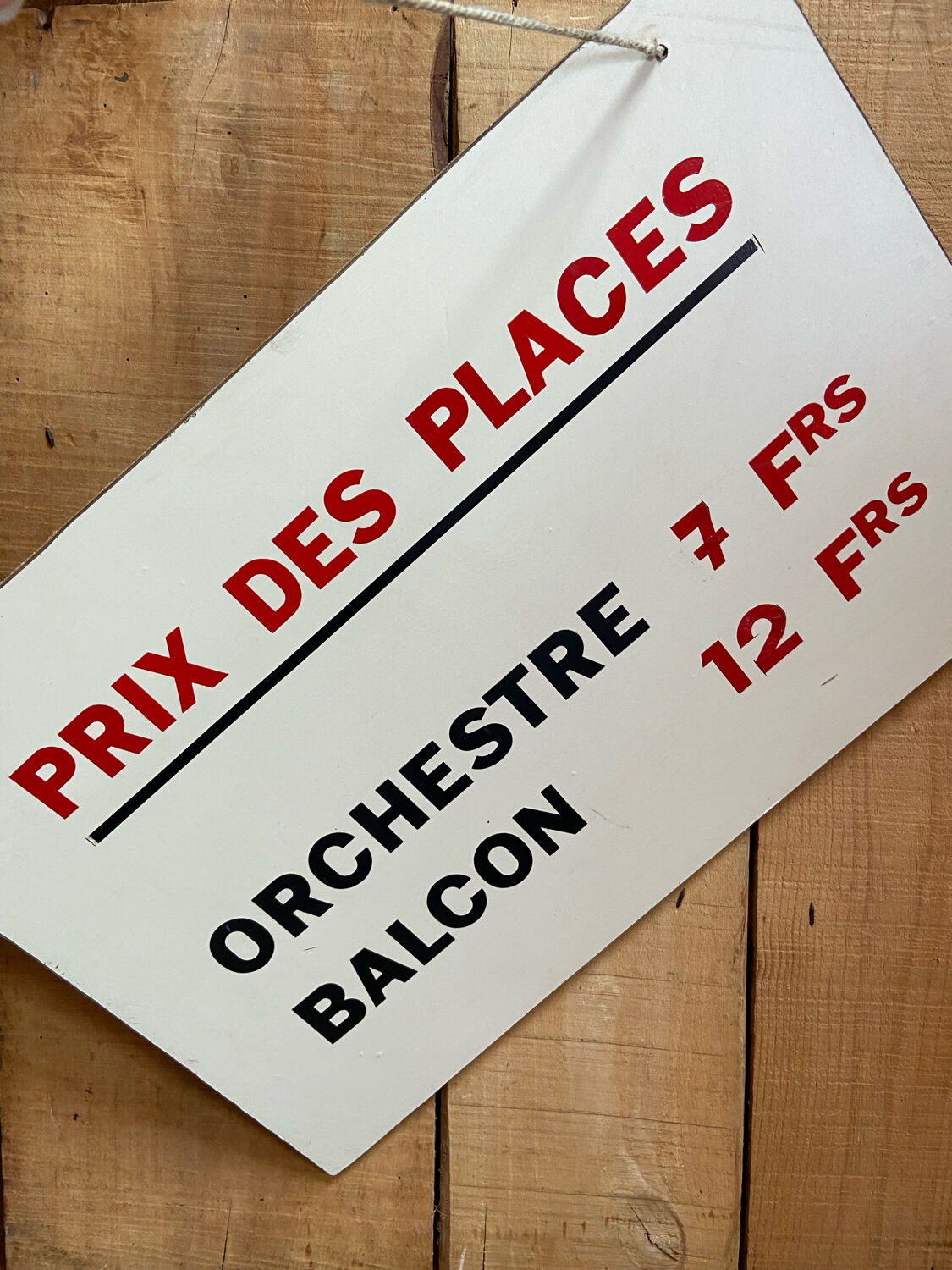 Placard of the price of the tickets of a circus. 1970s