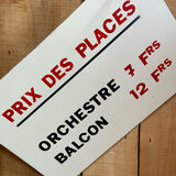 Placard of the price of the tickets of a circus. 1970s