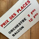 Placard of the price of the tickets of a circus. 1970s