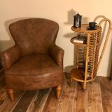 Rolling 50s rattan bar