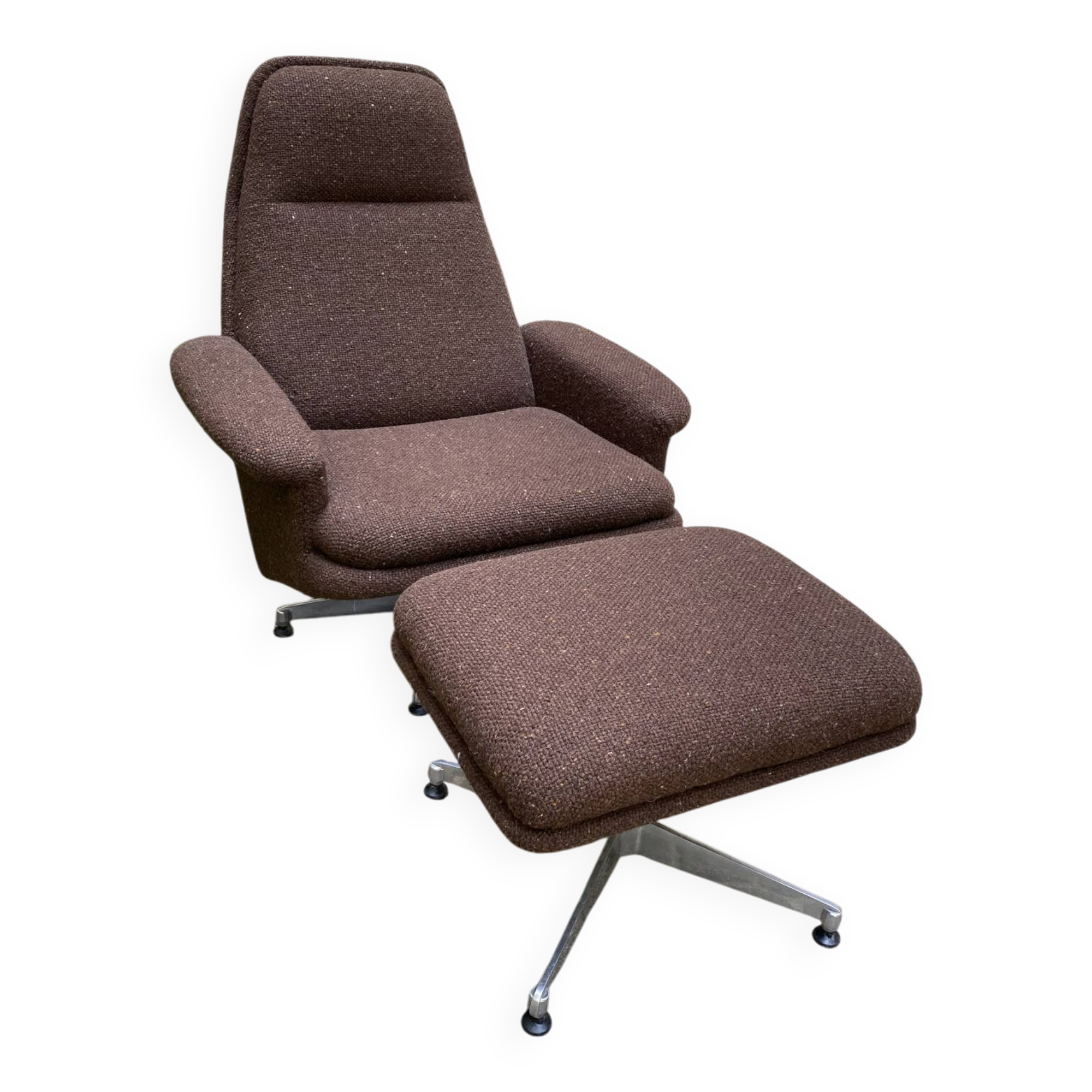 Fauteuil lounge et son ottoman de 1950