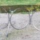 Designer table from the 70s, smoked glass top, chrome base