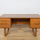 Mid-Century Teak Freestanding Desk by Torben Valeur & Henning Jensen for Dyrlund, Denmark, 1960s
