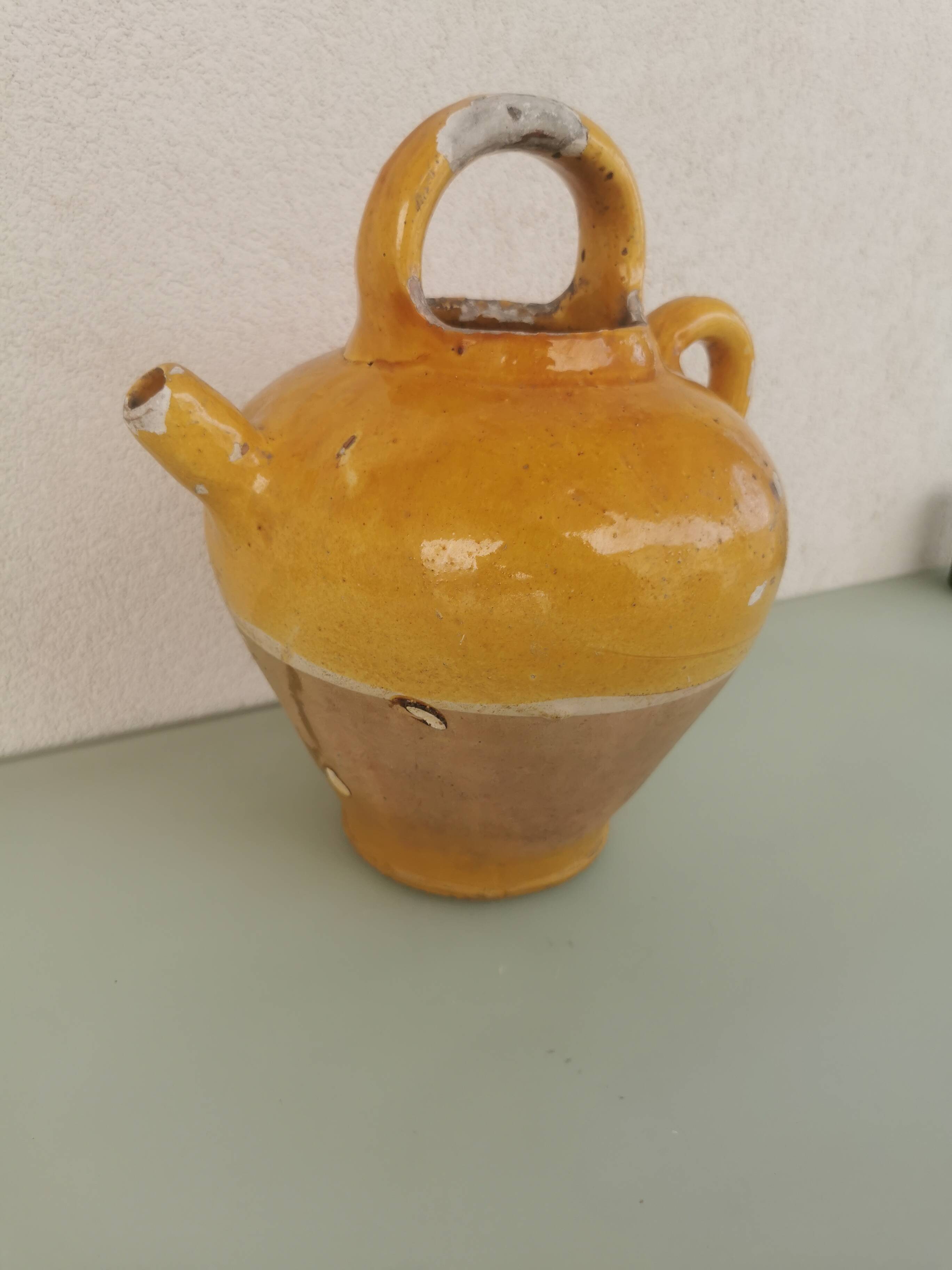 Yellow stoneware jug