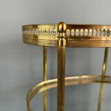 Table, Rolling Bar, Gilded Brass Serving Trolley, 1960s, 20th Century