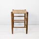 Tabouret Mid Century Rustique Campagne Vintage Jonc tressé Jonc Tabouret en