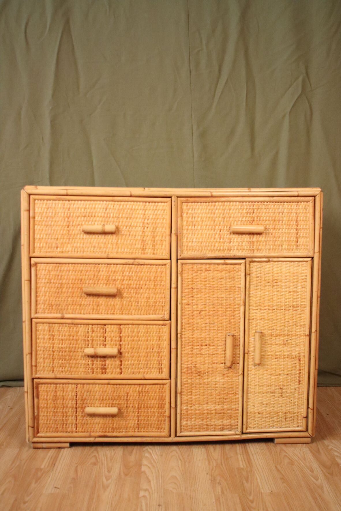 Rattan chest of drawers