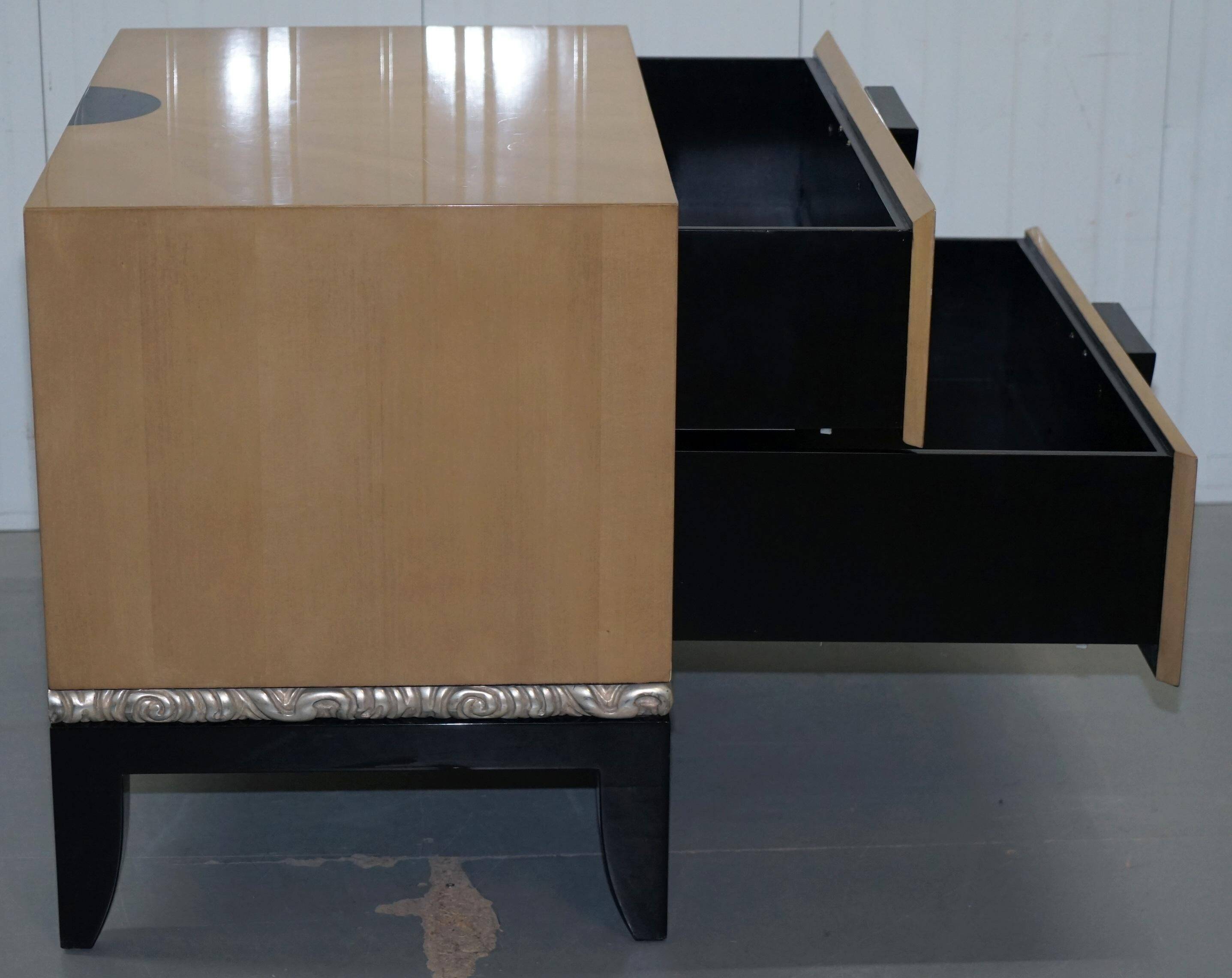 Cloud bedside tables by J Robert Scott with 14-carat gold veneer.