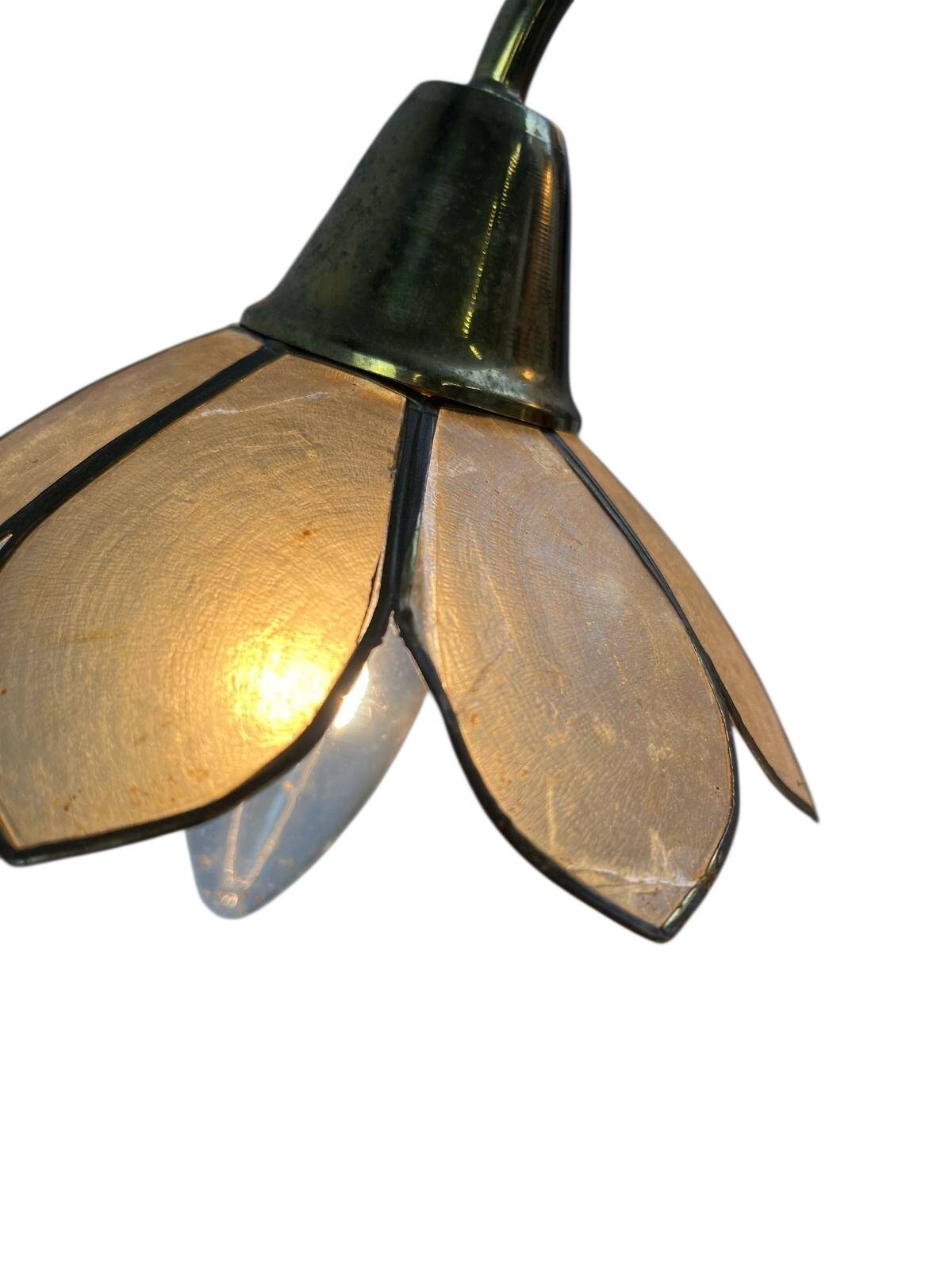 Lampadaire/lampadaire vintage en forme de lotus doré