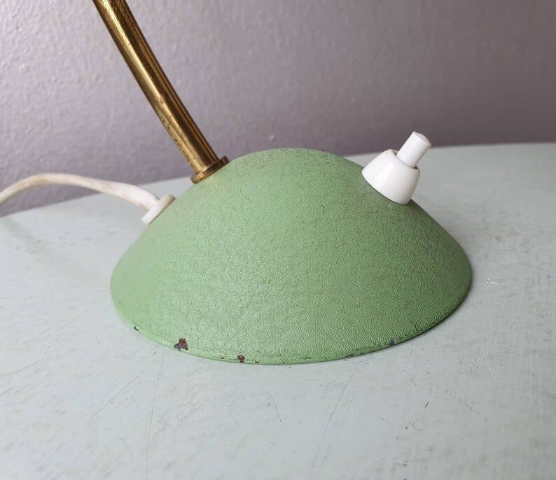 Pastel and gold green table lamp, France