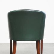 Green Cowhide Leather and Wooden Side/Dining/Desk Chair in English Style