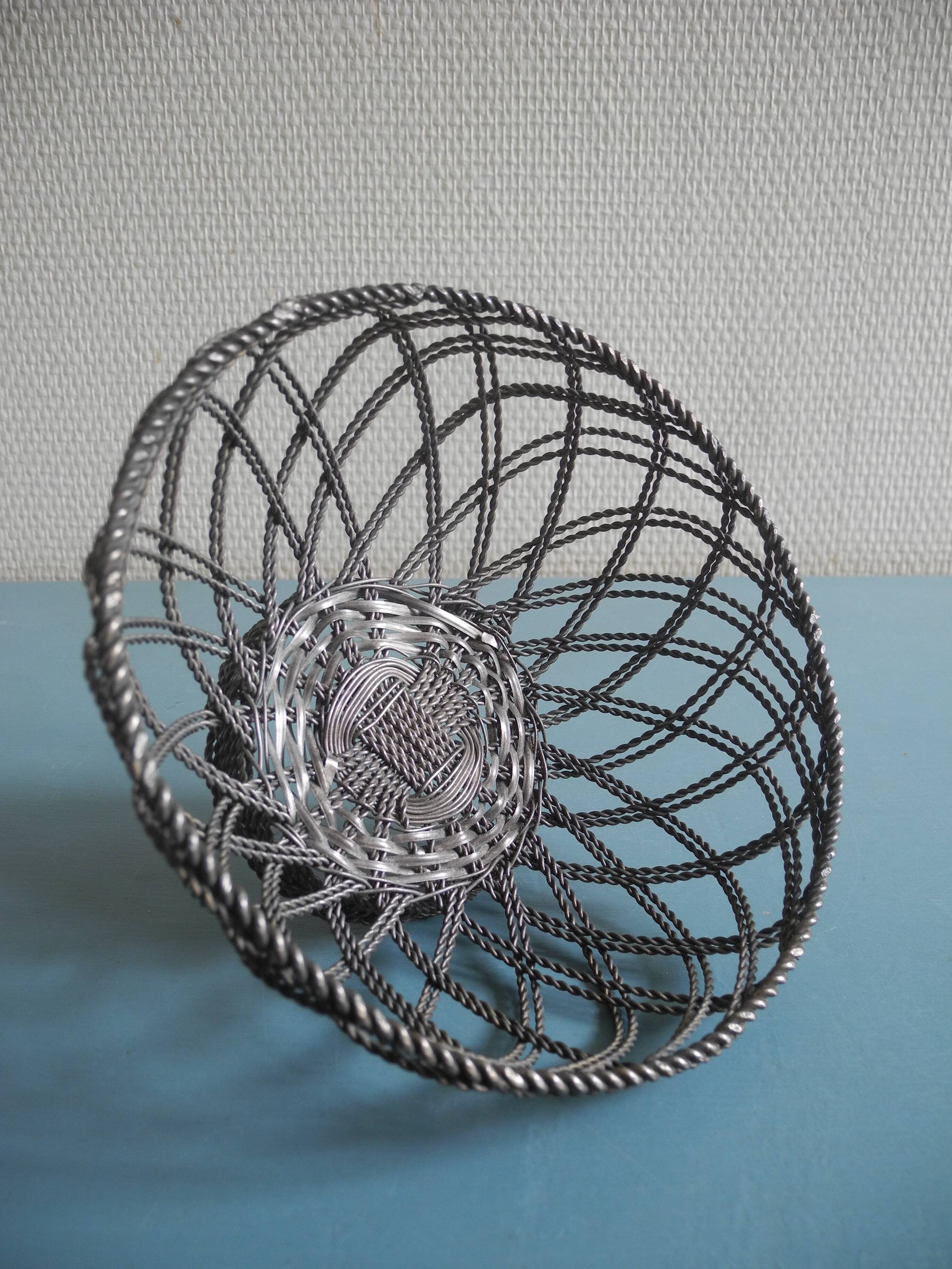 silver-plated metal basket vintage