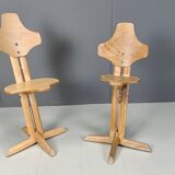 Paire de chaises ergonomiques en contreplaqué par Rybo, 1970