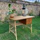 Vintage 1960 rattan desk by Louis Sognot