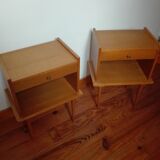 Pair of nightstands Scandinavian feet compass