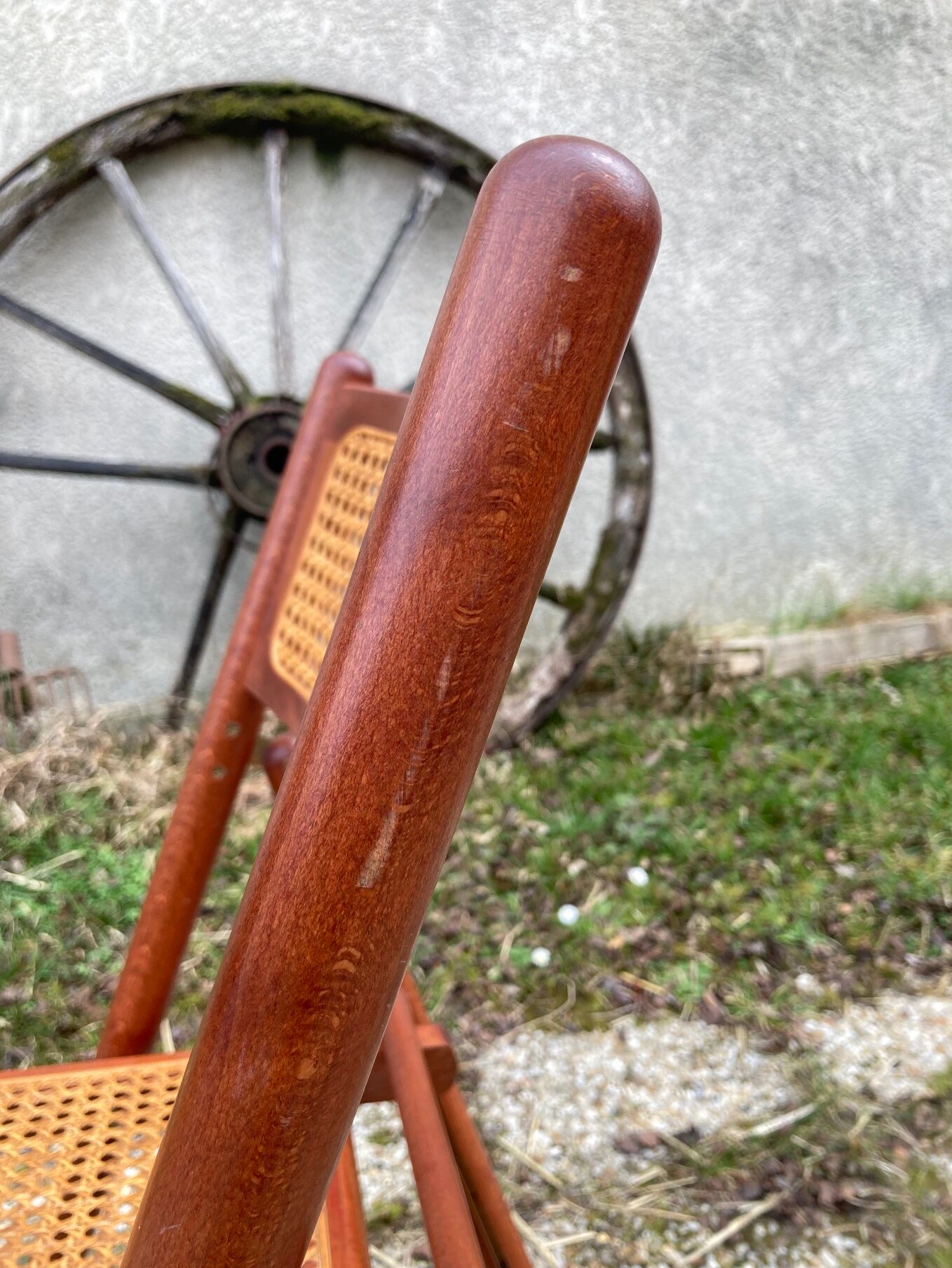 Pair of Italian folding chairs in vintage canning